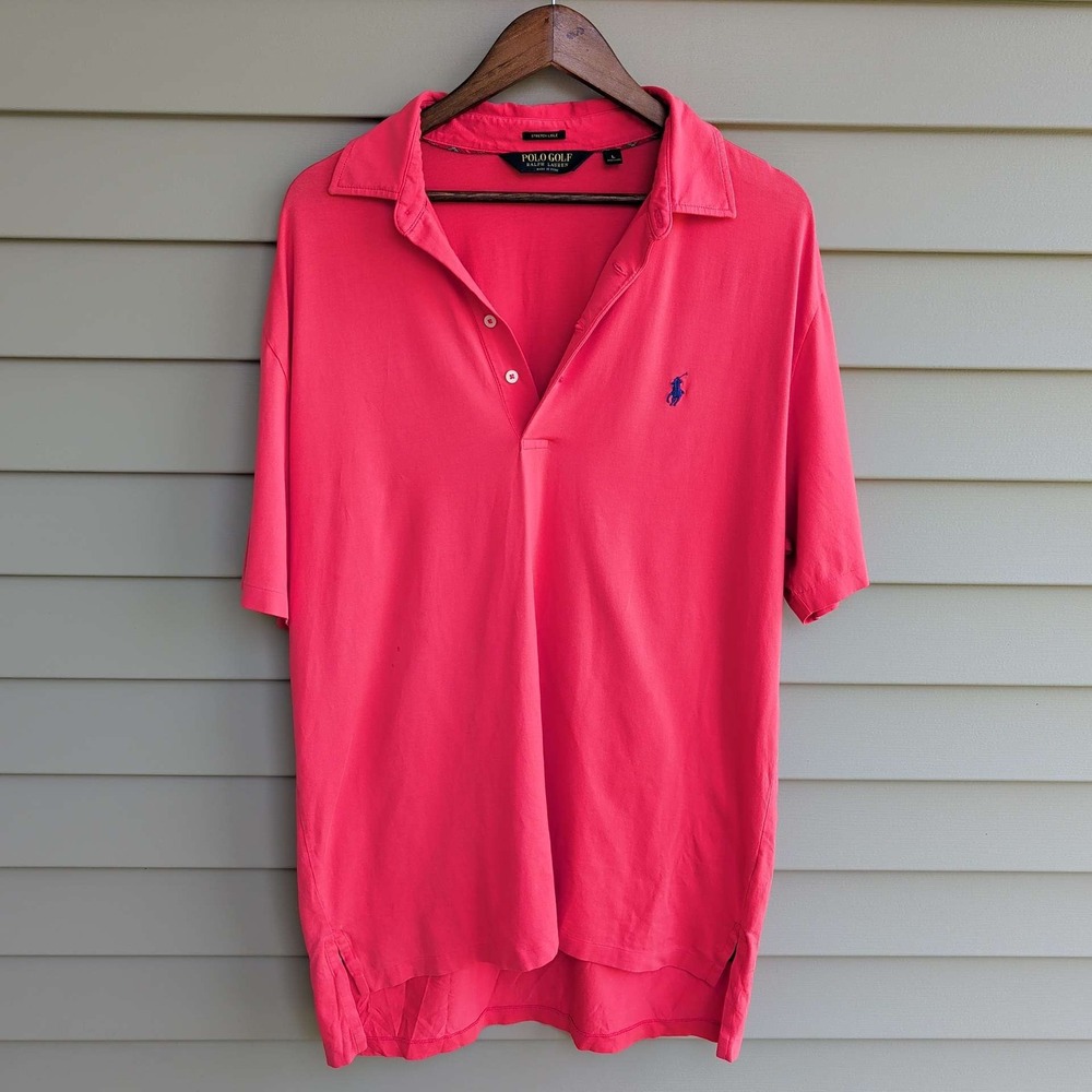 Polo Golf Ralph Lauren Polo Shirt Men Large Pink Stretch Lisle Pima Cotton